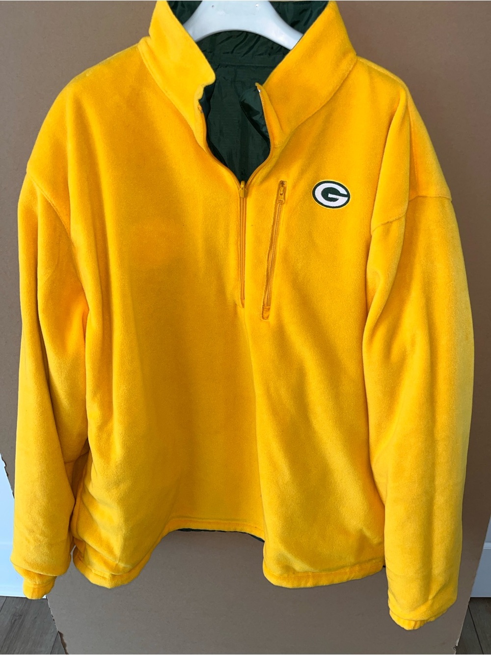 Green Bay Packers Reversible Pullover Jacket 2XL NFL Team Apparel Mint XXL